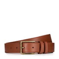 Męski pasek ze skóry z podwójnym stębnowaniem brązowy 100-8M-905-4