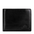 Męski portfel skórzany z praktycznym panelem na karty czarny 21-1-046-L10