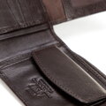 Męski portfel skórzany z wykładanym panelem ciemny brąz 21-1-039-L40