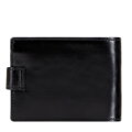Męski portfel ze skóry naturalnej z zapięciem na pasek z napą czarny 21-1-038-L10