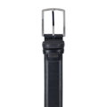 Męski skórzany pasek z elegancką metalową klamrą czarny 103-8M-213-1