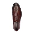 Męskie buty derby skórzane z płaskim szwem bordowe 95-M-506-3