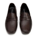 Męskie półbuty slip-on ze skóry brązowe 100-M-504-4