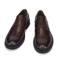 Męskie półbuty ze skóry croco brązowe 95-M-504-4