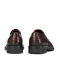 Męskie półbuty ze skóry croco bordowe 95-M-504-3