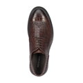 Męskie półbuty ze skóry croco brązowe 95-M-504-4