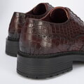 Męskie półbuty ze skóry croco bordowe 95-M-504-3