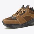 Męskie sneakersy na lekkiej podeszwie brązowe 96-M-951-4