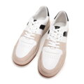 Męskie sneakersy z ekoskóry biało - beżowe 99-M-715-0