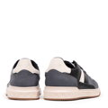 Męskie sneakersy z ekoskóry czarno - szare 99-M-715-1
