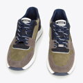 Męskie sneakersy z odblaskową wstawką zielono-szare 96-M-953-Z