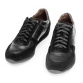 Męskie sneakersy z różnych skór czarne 92-M-350-1
