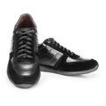 Męskie sneakersy z różnych skór czarne 92-M-350-1