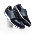 Męskie sneakersy z różnych skór niebieski 92-M-350-7