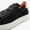 Męskie sneakersy zamszowe na grubej podeszwie grafitowe 96-M-709-8