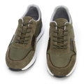 Męskie sneakersy zamszowe z elastycznymi wstawkami zielone 96-M-513-Z