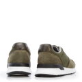Męskie sneakersy zamszowe z elastycznymi wstawkami zielone 96-M-513-Z