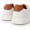 Męskie sneakersy ze skóry dwukolorowe biało - brązowe 100-M-700-5