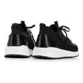 Męskie sneakersy ze skóry i tkaniny czarne 92-M-914-1