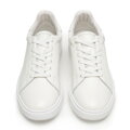 Męskie sneakersy ze skóry naturalnej licowej kremowe 101-M-510-0