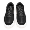 Męskie sneakersy ze skóry z perforacjami czarne 99-M-711-1