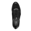 Męskie sneakersy ze skóry zamszowej i licowej czarne 92-M-300-1