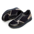 Męskie sneakersy ze skóry zamszowej i licowej granatowe 92-M-300-7