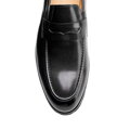 Eleganckie męskie mokasyny ze skóry naturalnej czarne 103-M-303-1