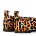 Dámske kožené balerínky s leopardím vzorom s vlasovým efektom čierne 102-D-364-4