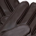 Ocieplane męskie rękawiczki ze skóry naturalnej owczej brązowe 39-6A-047-4