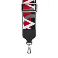 Pasek do torebki z wyszywanym logo czarno - czerwony 99-X-647-X2