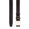 Pasek męski skórzany groszkowany z klasyczną klamrą ciemny brąz 102-8M-107-5