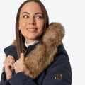 Dámska tmavomodrá prešívaná bunda s prírodným páperím 101-9D-201-N
