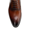 Męskie półbuty ze skóry naturalnej typu oxford jasny brąz 103-M-301-5