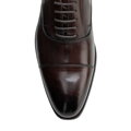 Eleganckie męskie półbuty ze skóry naturalnej typu oxford ciemny brąz 103-M-302-4