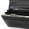Dámska kožená peňaženka s RFID ochranou a mincovníkom, čierna 21-1-081-10L