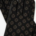 Damskie rękawiczki skórzane z monogramem czarne 39-6A-021-1