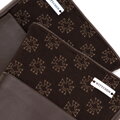 Damskie rękawiczki skórzane z monogramem na brzegu brązowe 39-6A-023-4