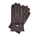 Rękawiczki ze skóry naturalnej z dekoracyjnymi przeszyciami brązowe 39-6A-044-4