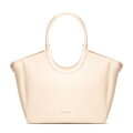 Shopperka damska z ekoskóry z okrągłymi rączkami kremowa 102-4Y-904-0