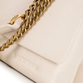 Skórzana listonoszka na łańcuszku kremowa 101-4E-605-0