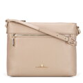 Skórzana listonoszka z regulowanym paskiem beżowo - złota 101-4E-609-9G