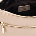 Skórzana listonoszka z regulowanym paskiem beżowo - złota 101-4E-609-9G