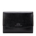 Skórzana portmonetka damska duża czarna 21-1-062-L10