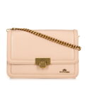 Skórzana torebka crossbody z łańcuszkiem beżowa 100-4E-206-9