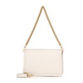 Skórzana torebka crossbody z łańcuszkiem kremowa 100-4E-206-0
