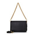 Skórzana torebka crossbody z łańcuszkiem czarna 100-4E-206-1G