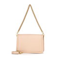 Skórzana torebka crossbody z łańcuszkiem beżowa 100-4E-206-9