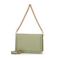 Skórzana torebka crossbody z łańcuszkiem zielona 100-4E-206-Z