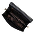 Skórzana torebka crossbody z łańcuszkiem czarna 100-4E-206-1G